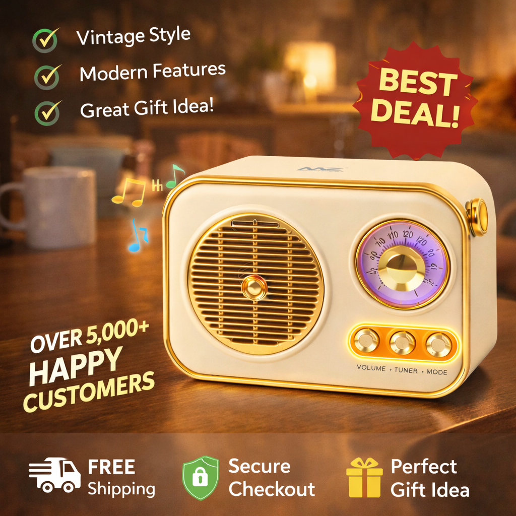 Portable Bluetooth Speaker – Vintage Radio Style - Image 5