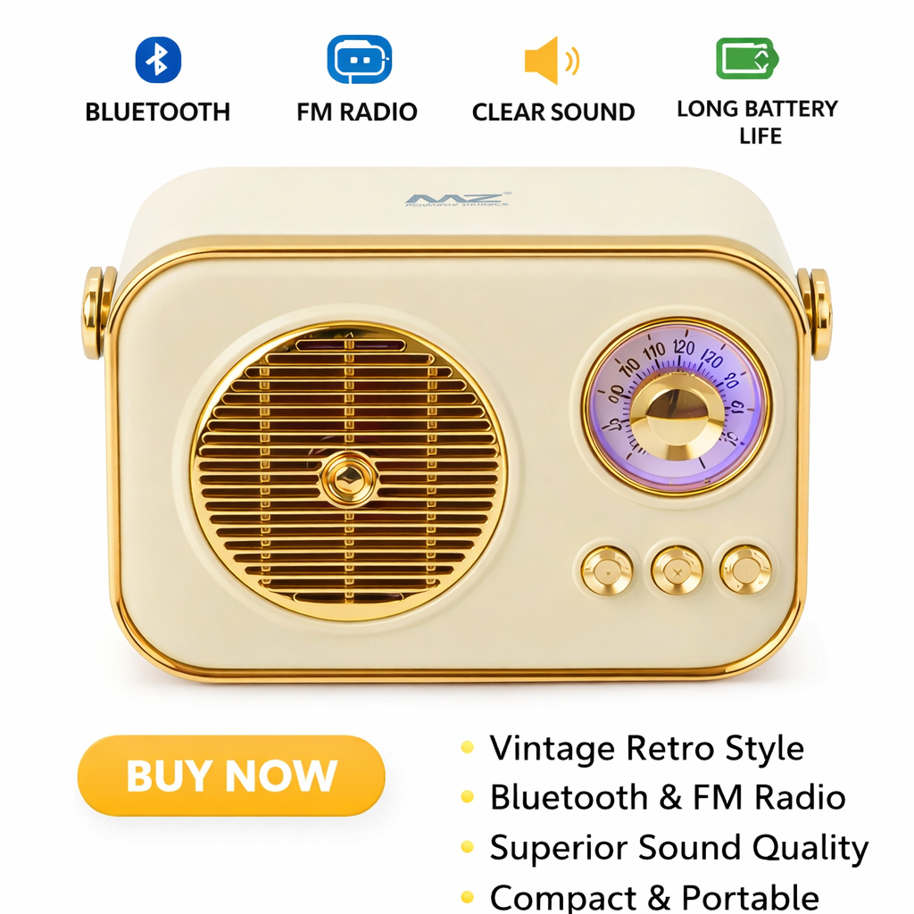 Portable Bluetooth Speaker – Vintage Radio Style - Image 2