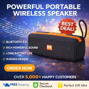 Portable Bluetooth Speaker – 5W Dynamic Thunder Sound, Wireless Audio