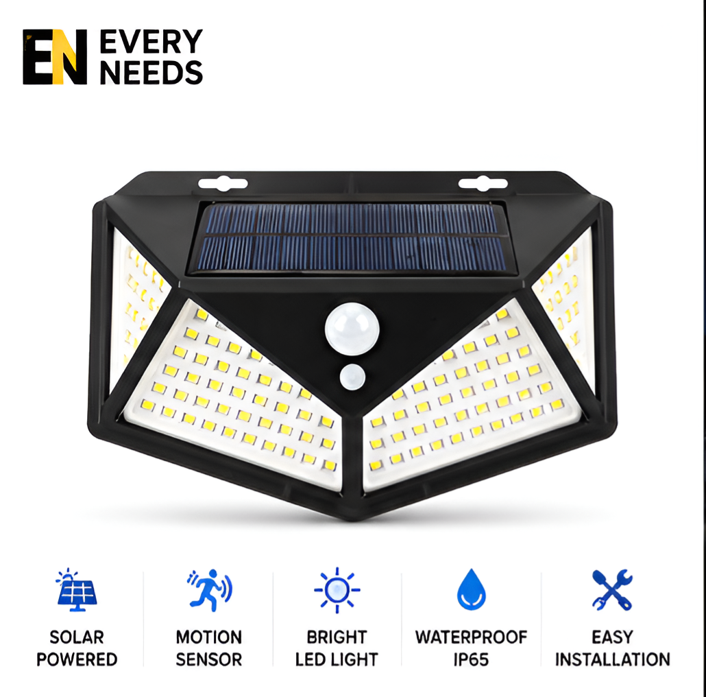 Every Needs Solar Powered LED Outdoor Wall Light | Waterproof Motion Sensor Security Lamp