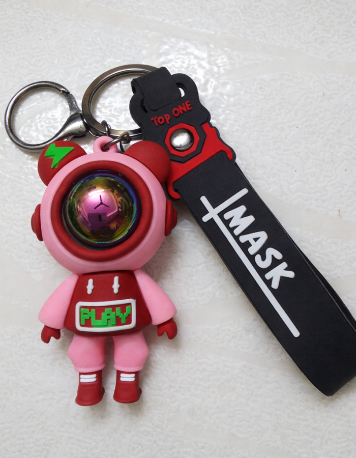 Cute Astronaut Silicone Keychain – Cartoon Space Character Keyring